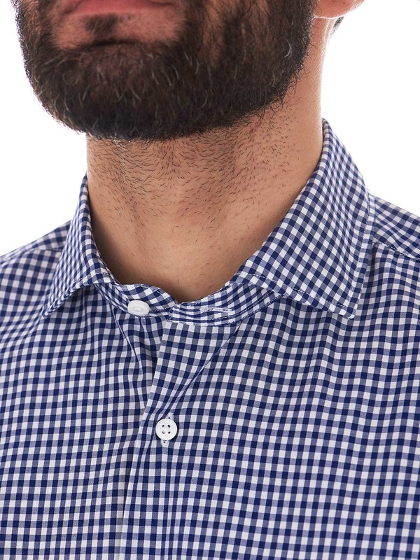 Pantalon flanelle à carreaux - bleu marine