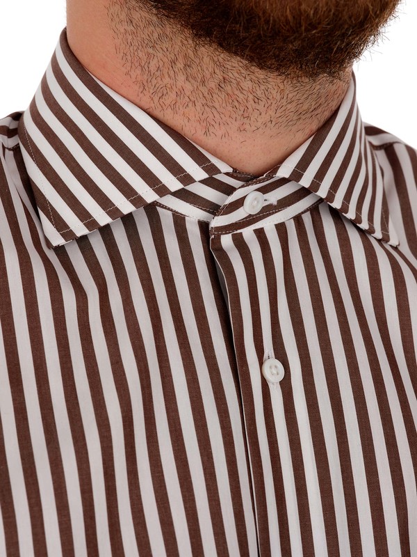 Chemise Normal Rayée, Marron/Noir – St. Germain Annecy