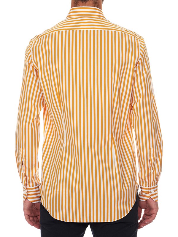 Chemise rayée jaune homme sale