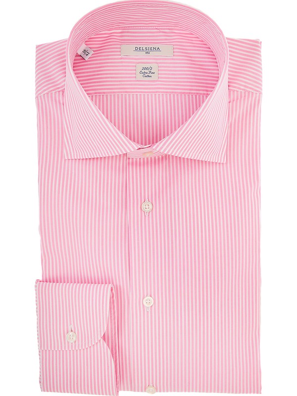 Chemise Femme Rose Rayures Blanches Coton Taille 56 Cm Aisselles