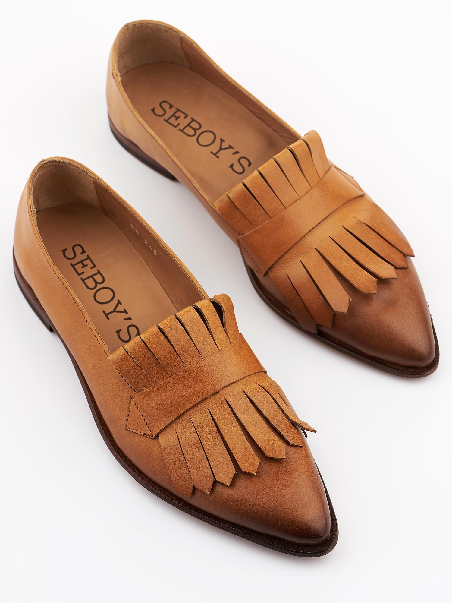 ladies dark brown flat shoes