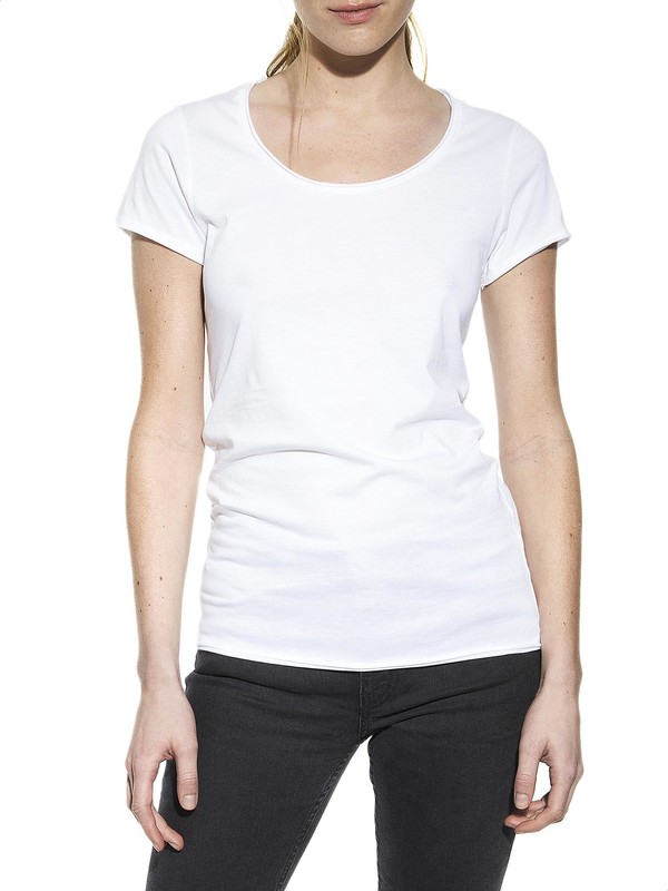 100% cotton women's white t-shirt - Bread&Boxers