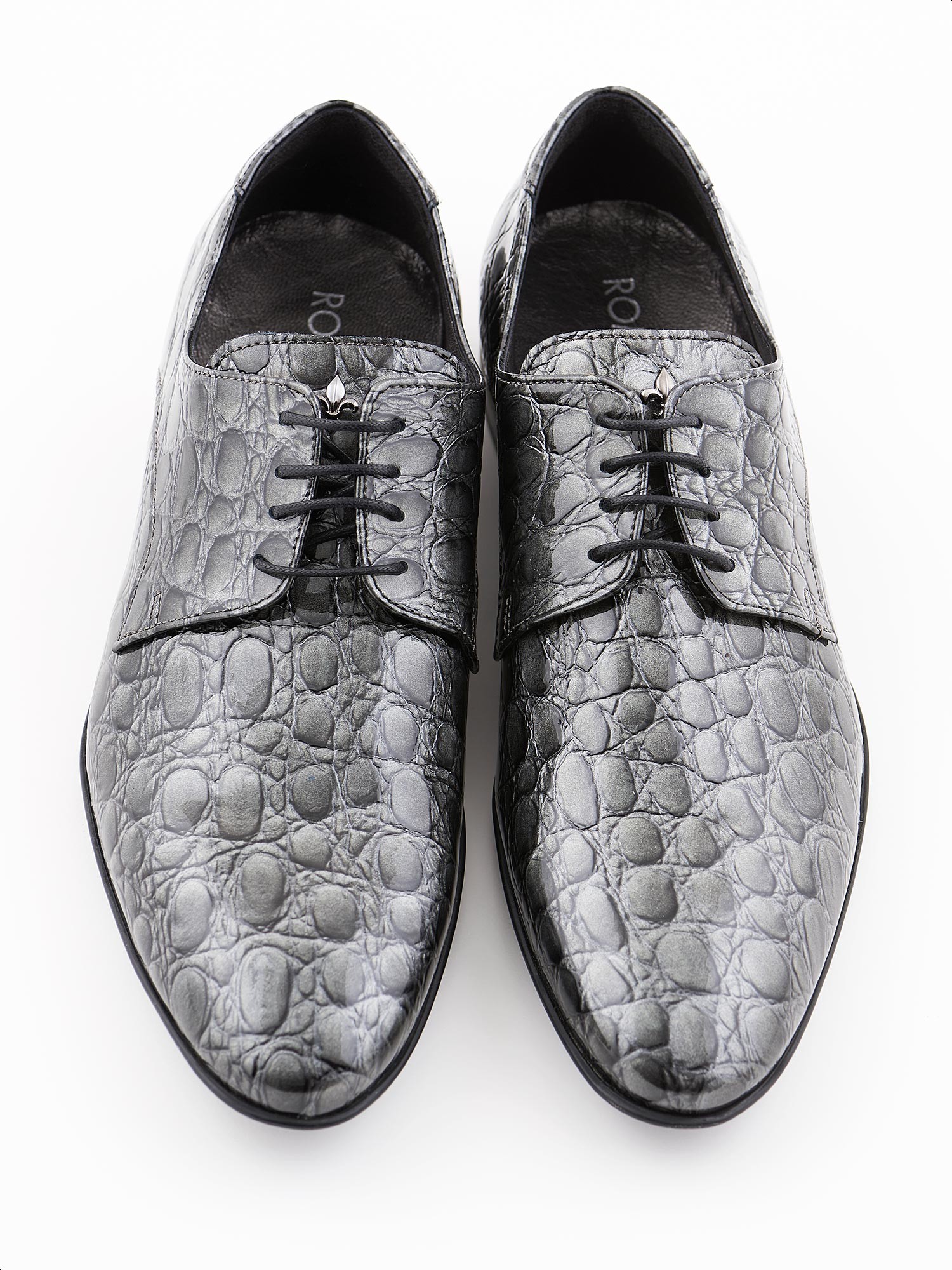 Gray crocodile print shoe - Romeo Gigli