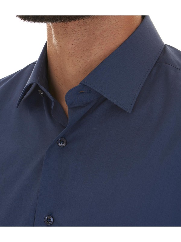 Dark Blue Poplin Shirt