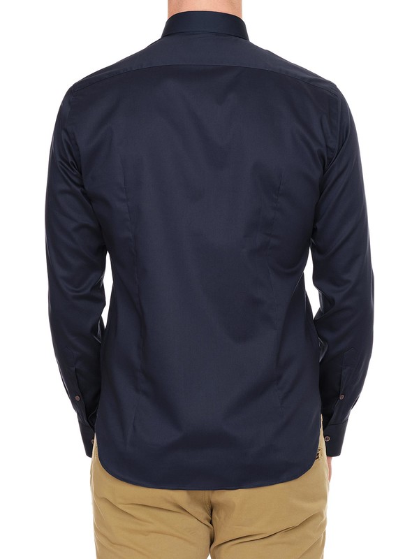 DelSiena dark blue shirt in twill with straight collar