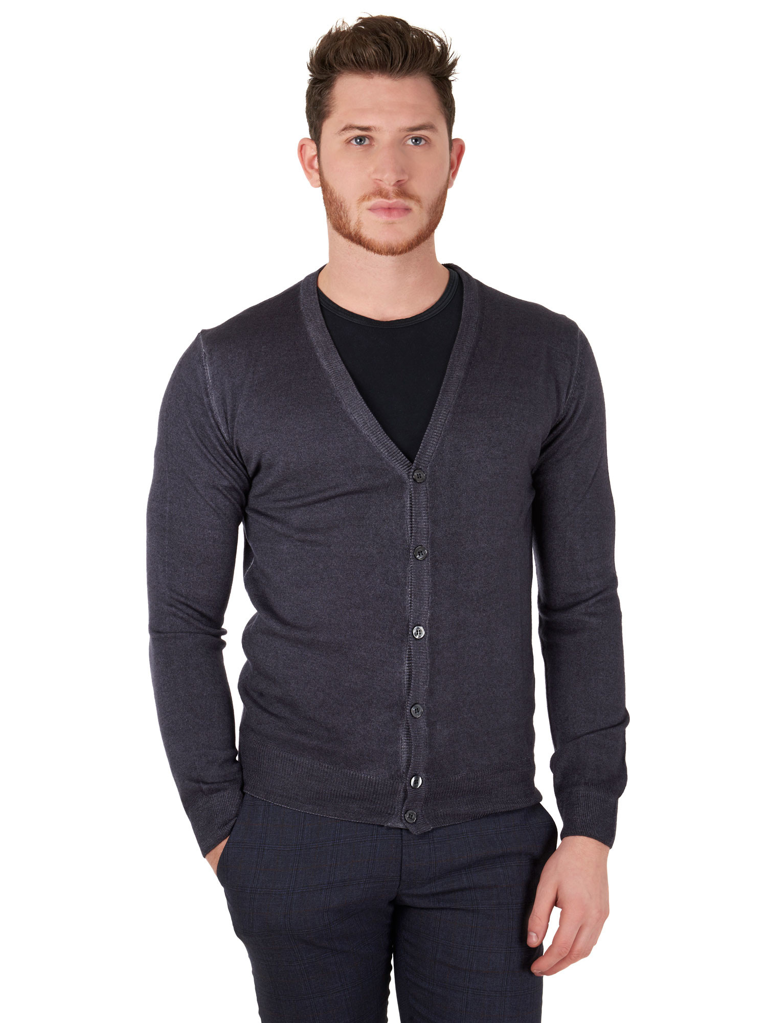 dark grey cardigan mens