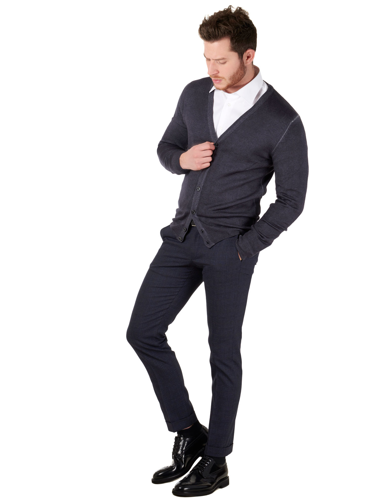 dark grey cardigan mens