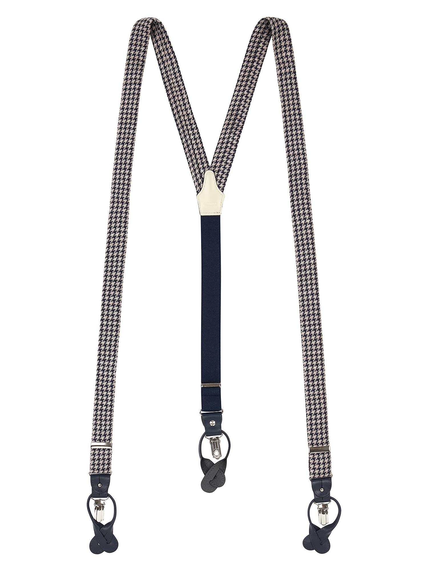 Rosi Collection - Braces in pied de poule patterned fabric