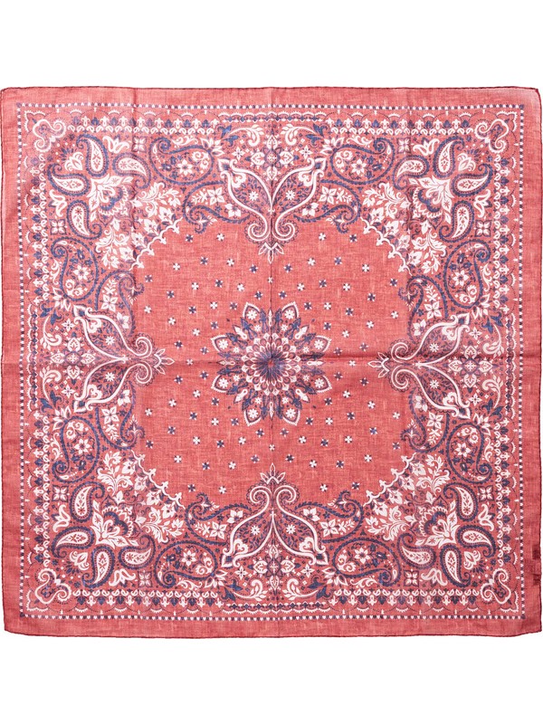 Bandana rossa stampata di puro cotone Rosi Collection
