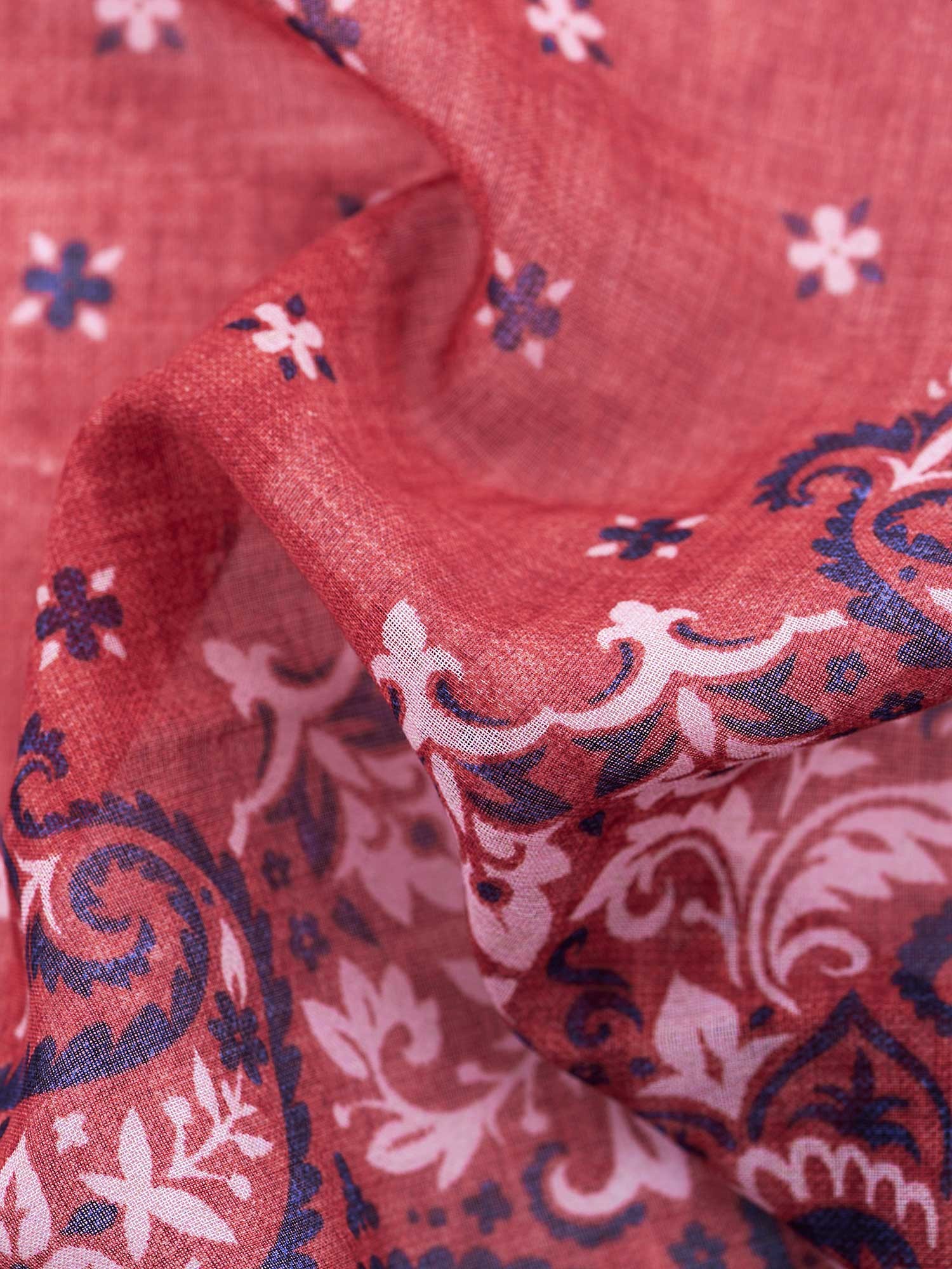 Bandana Rossa Quadrata 100% Cotone Paisley - Fazzoletto Pirata Per Sport E Sotto Casco