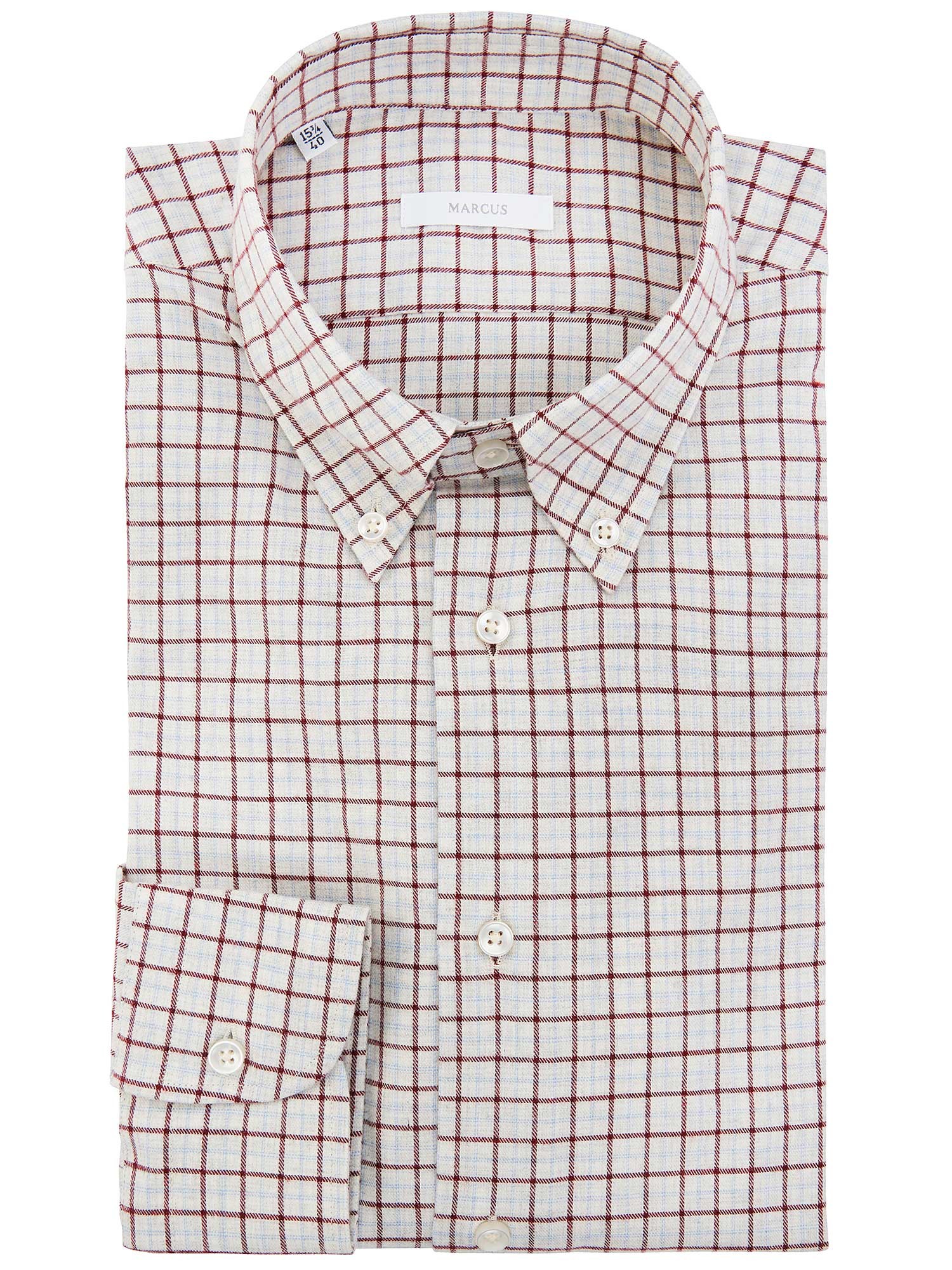 Beige checked flannel shirt - Marcus