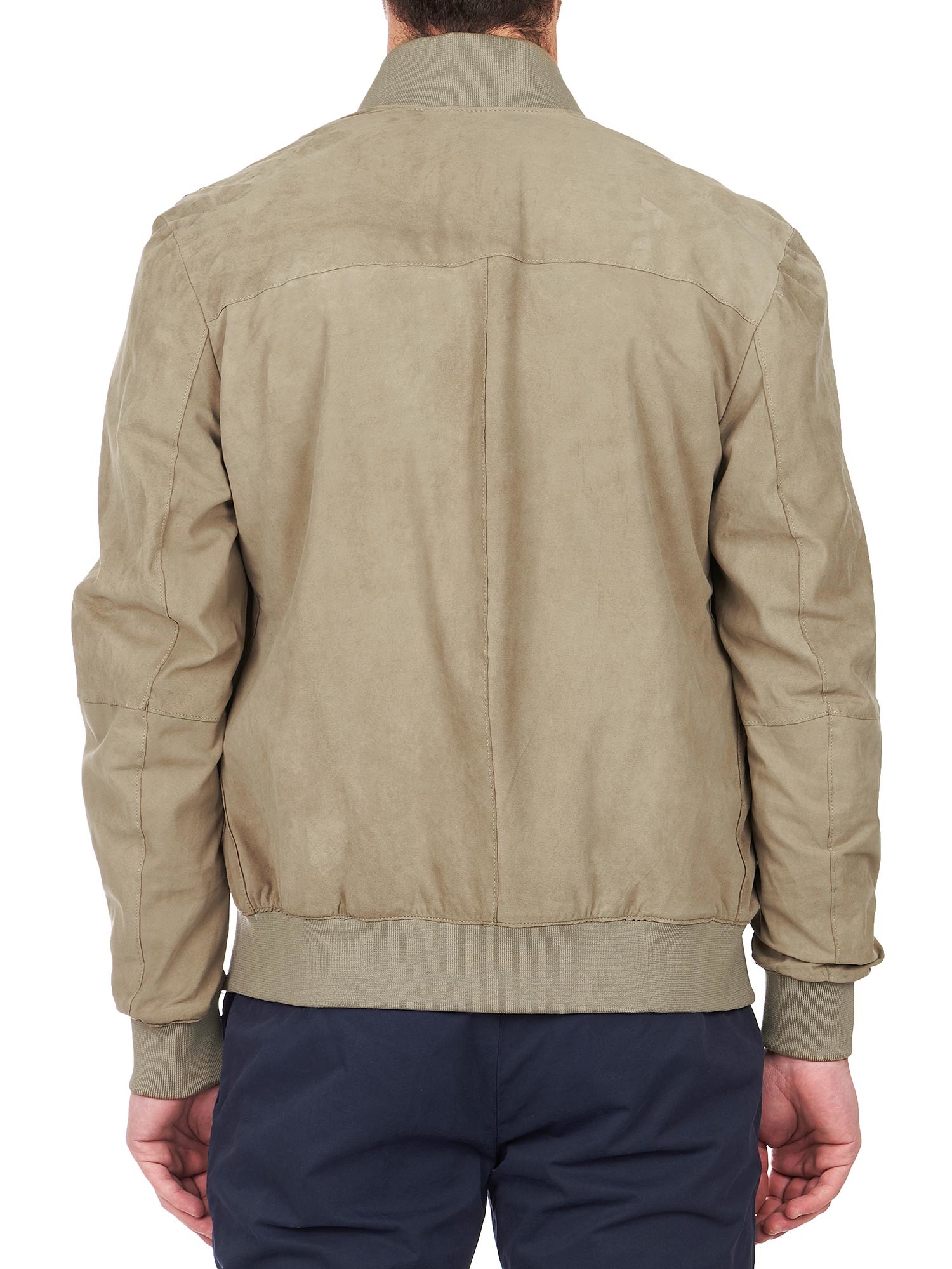 D'Arienzo Bomber in Pelle Uomo Camoscio Verde Renna Giubbino Vera Pelle Alex Bottoni 44/Verde