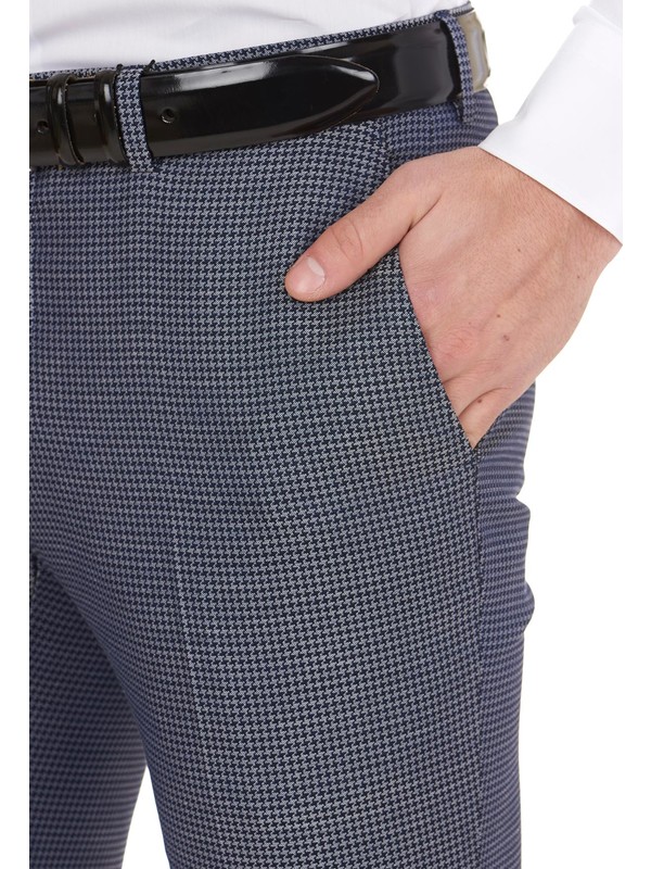 Buy Ted Baker Men Dark Blue Houndstooth Slim-Fit Chinos Online - 914550 |  The Collective