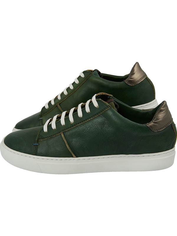 Italian leather green sneaker shoes Wally Walker