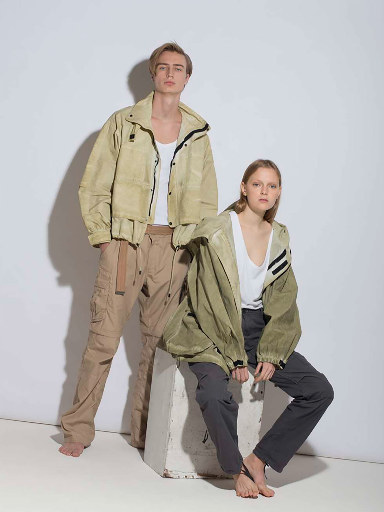 Sage green unisex jacket made in Italy Ethique