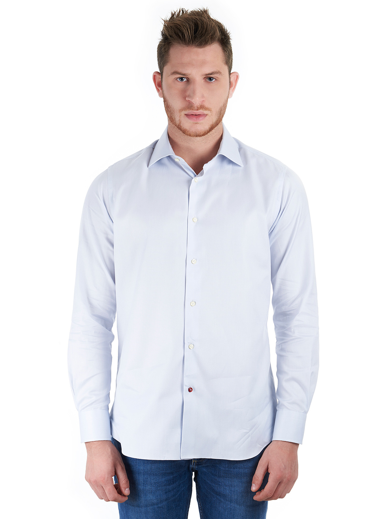 Carrel - Men's classic ice light blue cotton shirt