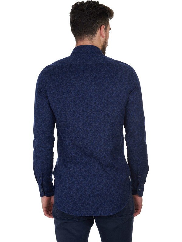 Damask blue shirt with pocket handkerchief included The Sartorialist