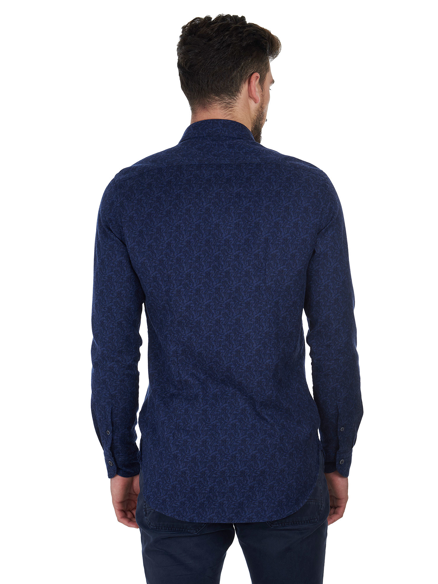 Damask blue shirt with pocket handkerchief included The Sartorialist