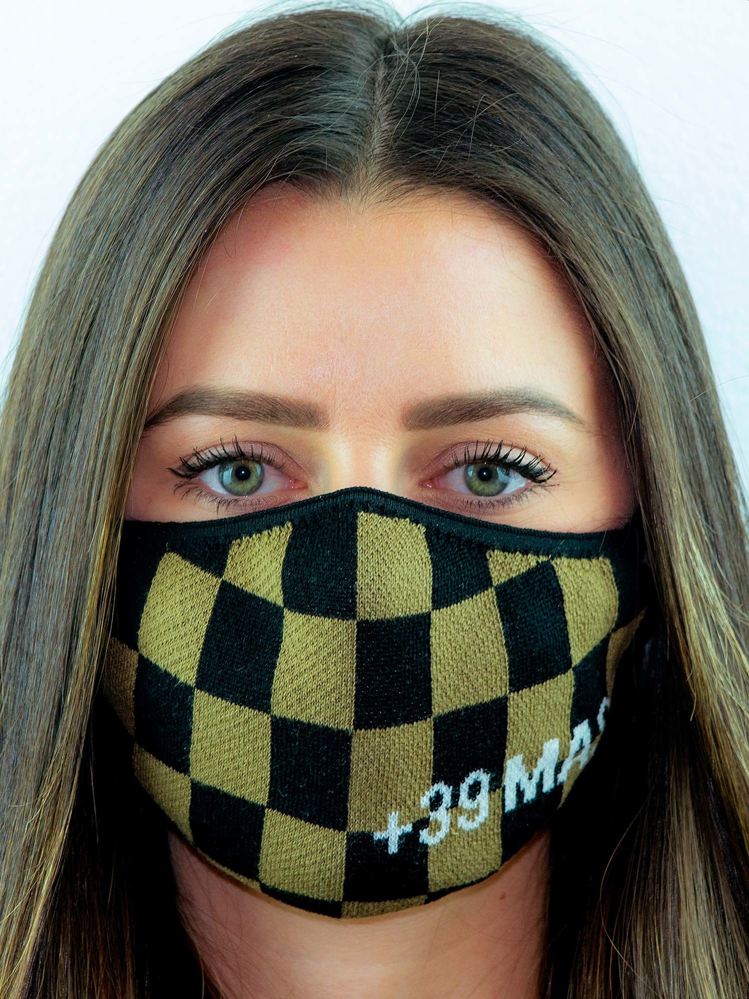 +39 MASQ Mask in fresh green and black cotton