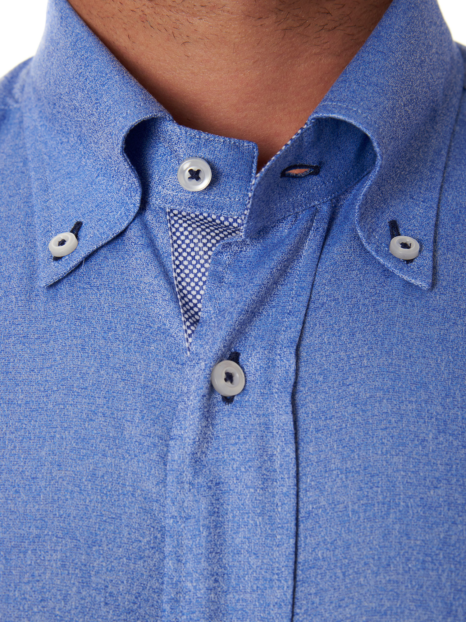 Delsiena light-blue shirt in cotton muslin with button-down collar