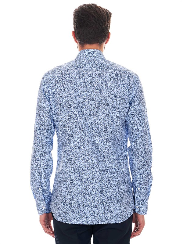 Printed blue shirt by Del Siena