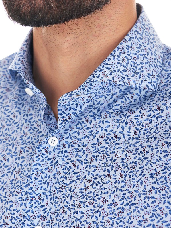 Printed blue shirt by Del Siena