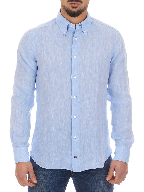 Sky blue linen shirt made in Italy - Càrrel