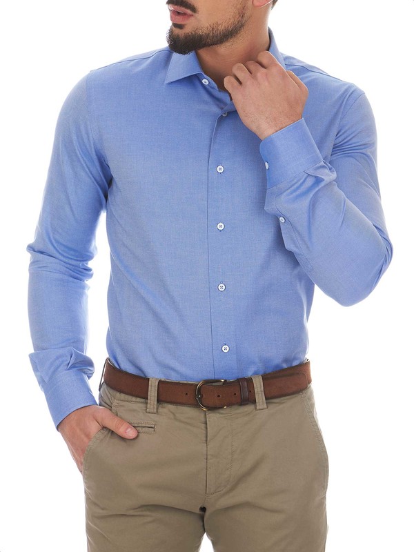 Blue shirt with long sleeves - Del Siena