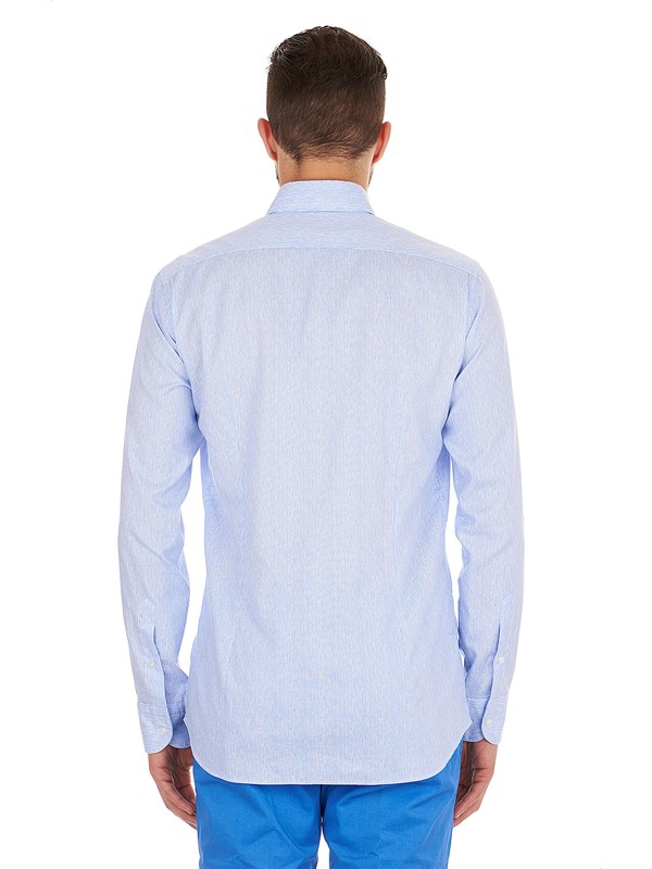 Light-blue striped Delsiena shirt with cutaway collar