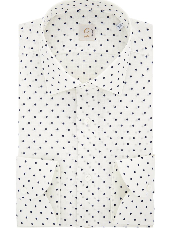 Pure Linen Polka Dot Shirt