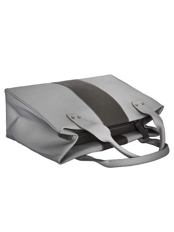 Grey leather tote bag with shoulderstrap Mama Bag - Avesani Milano