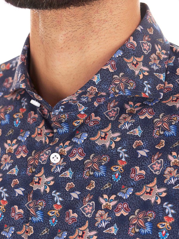 men's shirt with floral collar