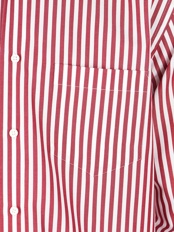 Comfort fit red and white striped shirt 