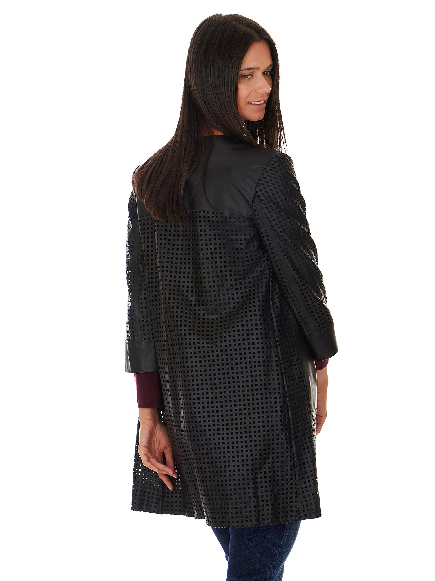 Manteau En Cuir Véritable Femme Taille 46 Noir - Style Vintage Classique Eddie AM91 | Veste En Cuir Occasion Très Bon État