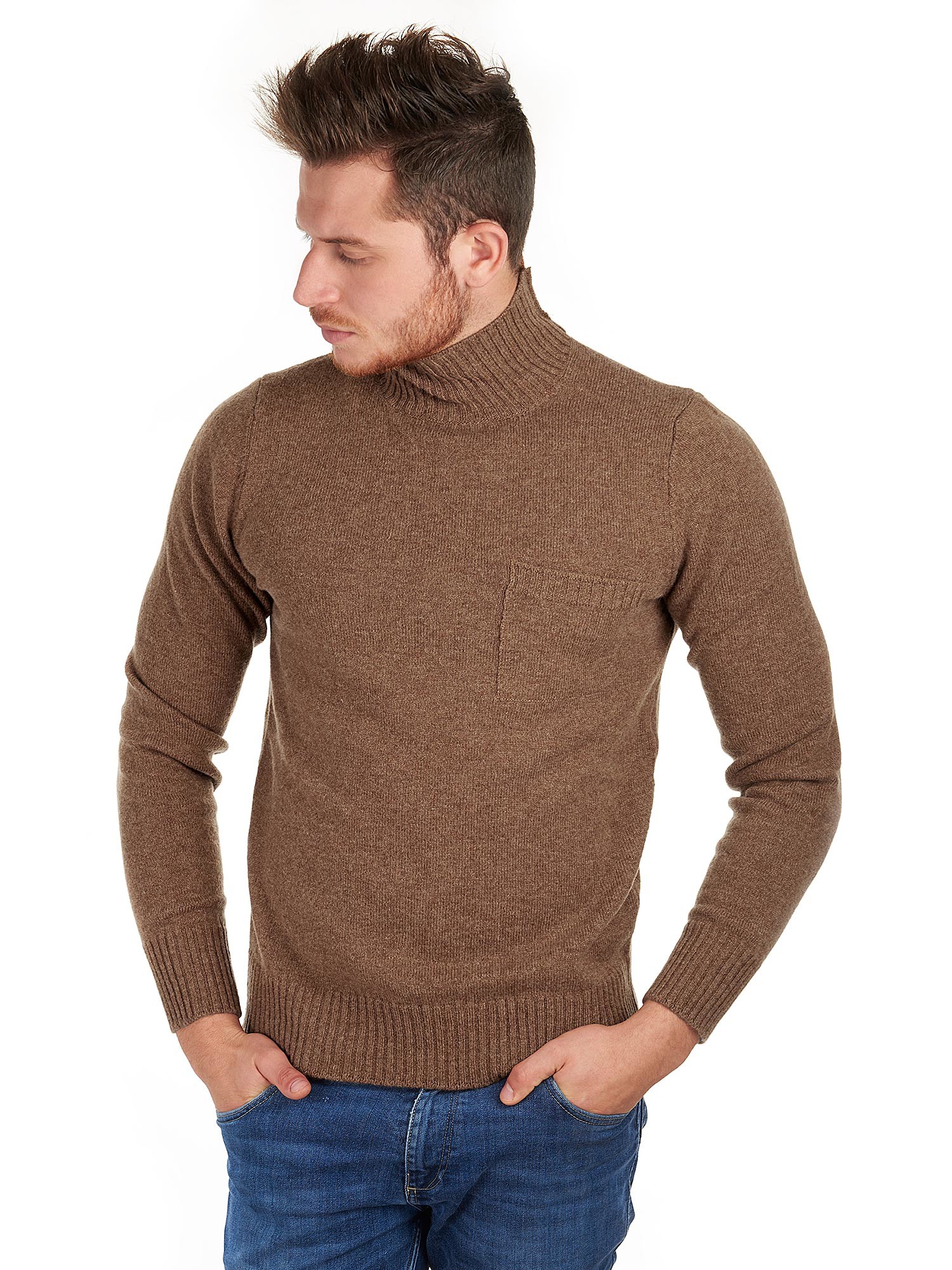 Man wool turtleneck sweater Made in Italy
