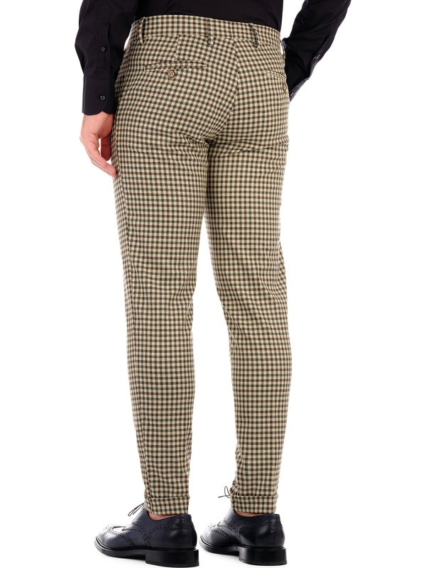 Buy VAN HEUSEN Blue Checkered Polyester Blend Slim Fit Mens Work Wear  Trousers | Shoppers Stop