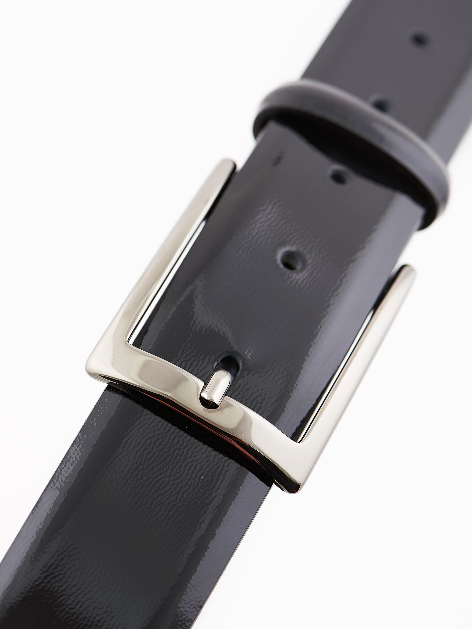 Shiny black belt for elegant men - PDM