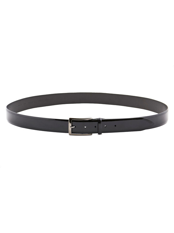 Shiny black belt for elegant men - PDM