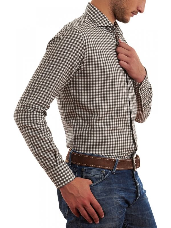 Checked brown flannel shirt - Delsiena