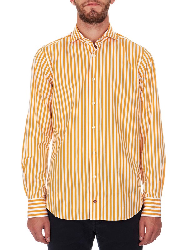 Striped shirt in pure washed cotton - Càrrel