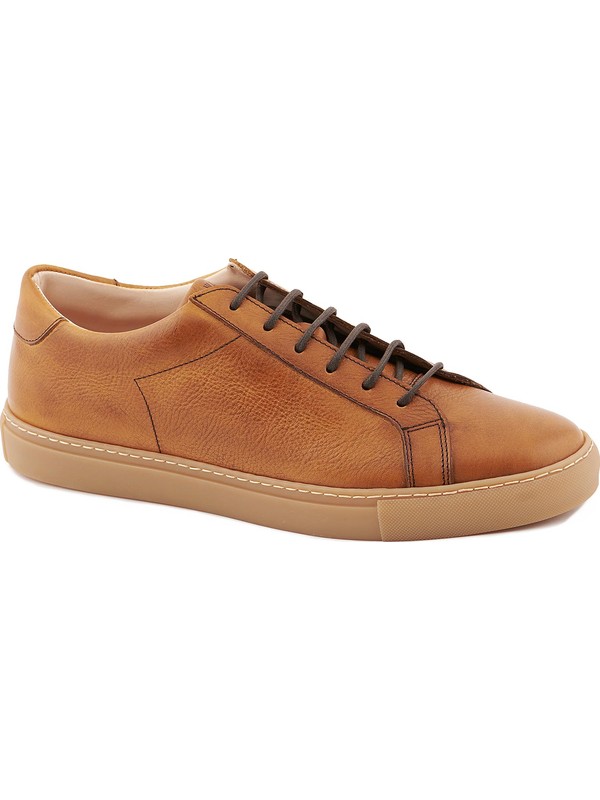Low-top trainers in dark brown leather and sand split leather Miinto Heren Schoenen Sneakers Lage Sneakers 