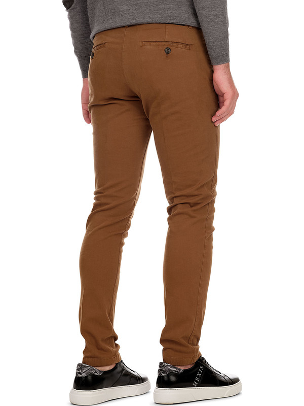 Buy COLOR PLUS Khaki Mens 4 Pocket Slub Trousers | Shoppers Stop