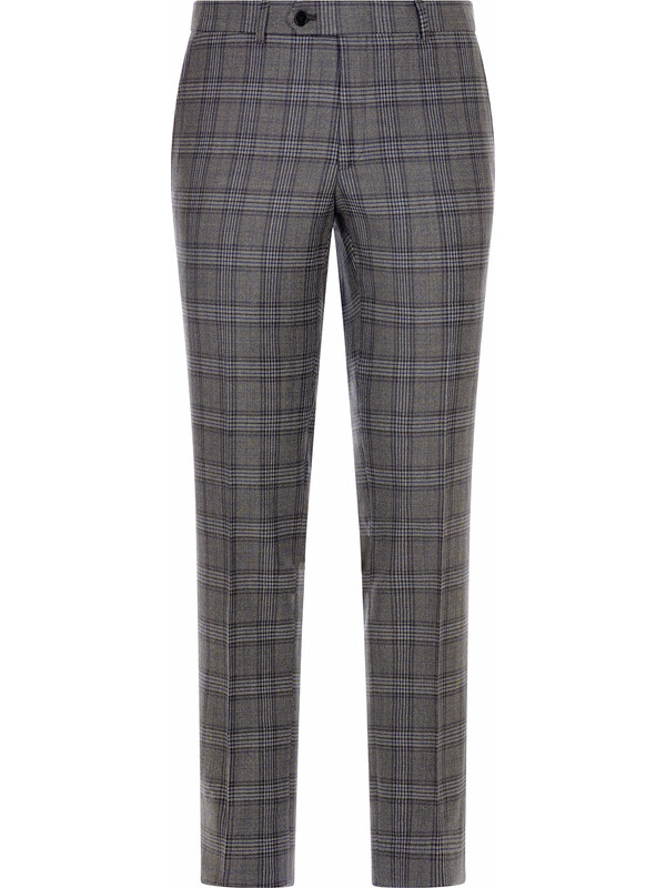 Grey Check Premium Merino Wool Pants (Slim Fit) Design by THE PANT PROJECT  at Pernia's Pop Up Shop 2024