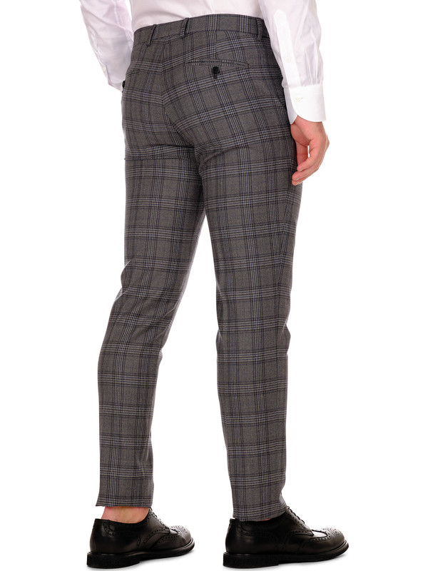 Grey Check Premium Merino Wool Pants (Slim Fit) Design by THE PANT PROJECT  at Pernia's Pop Up Shop 2024
