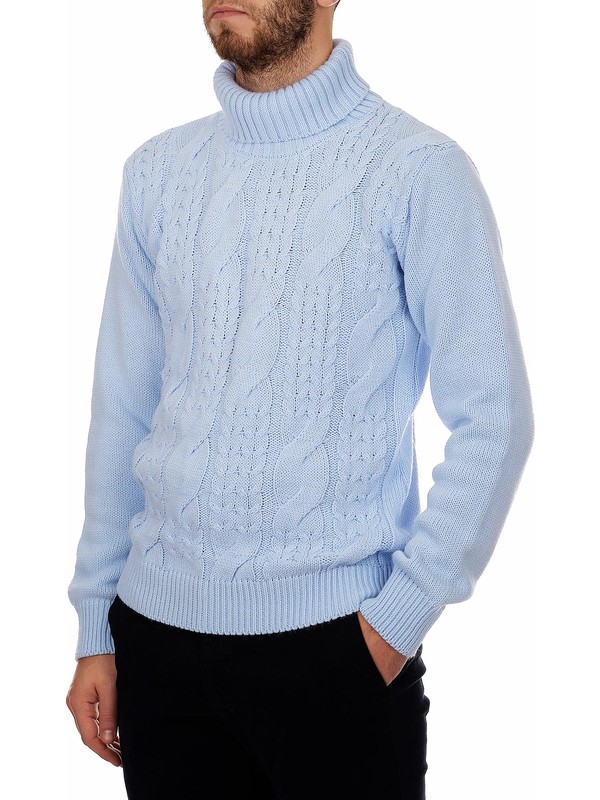 Light blue turtleneck men best sale