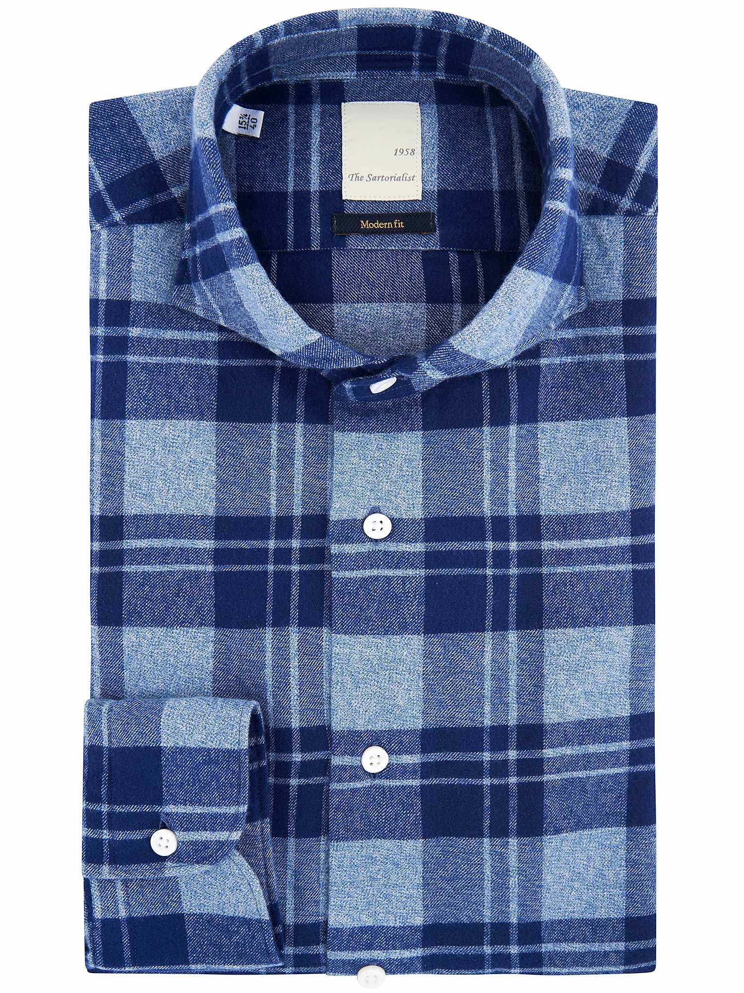 The Sartorialist - Blue checked flannel shirt