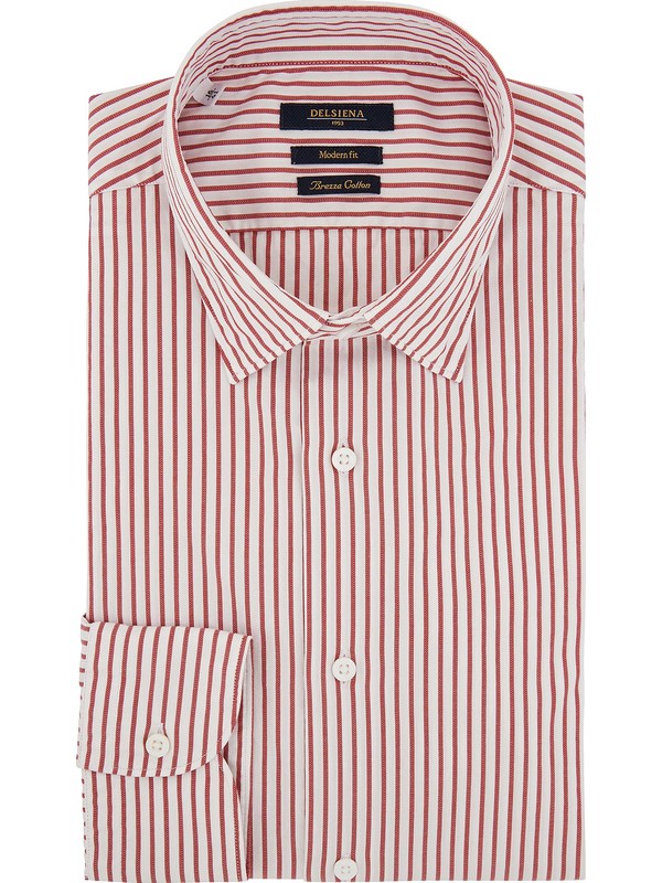 White and red cotton shirt -