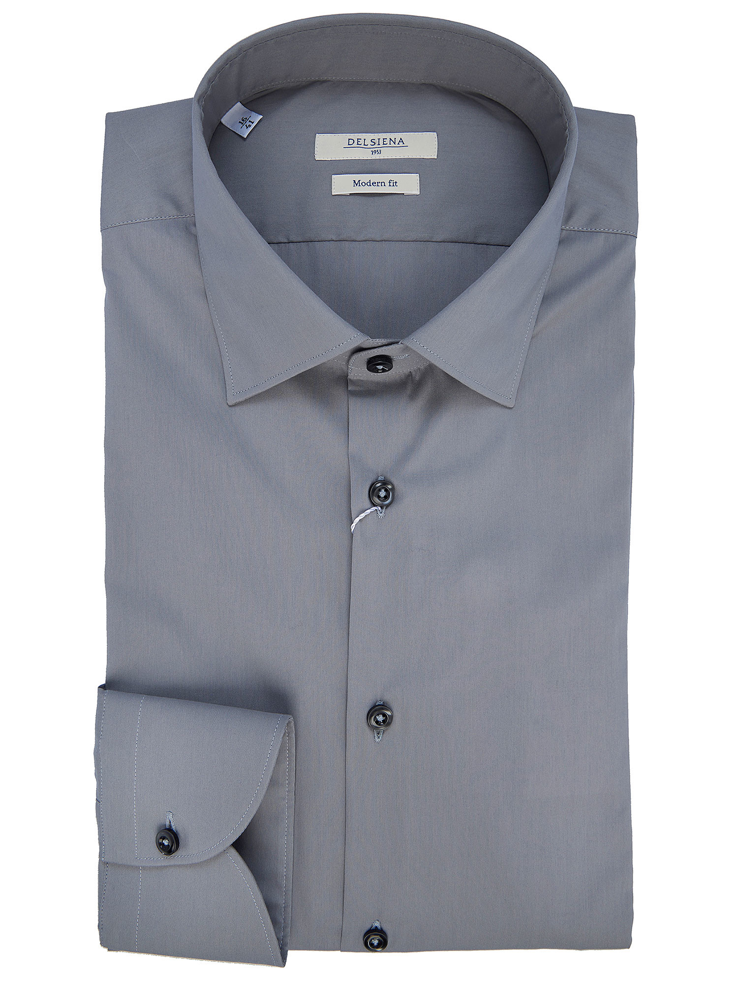 Man's stretch shirt of grey cotton Delsiena