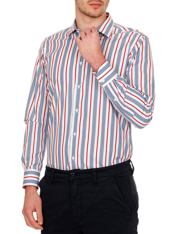 Carrel Striped Sky Blue Classic Shirt for Men Size 43