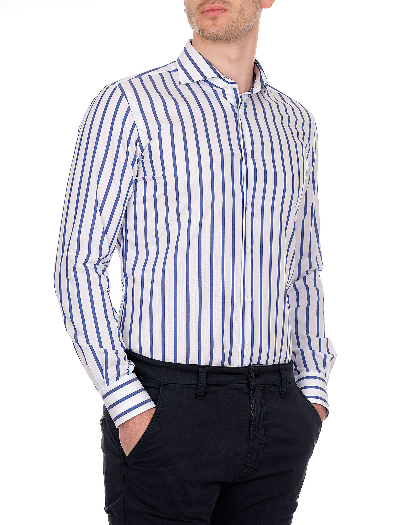 No Iron Classic Striped Shirt Del Siena